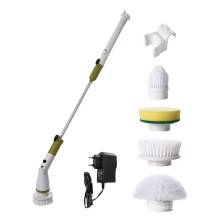 Wireless Electric Handle Spin Bathroom Cleaning Power Brush Scrubber With 4 Replaceable Brush
